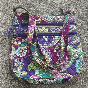 Vera Bradley Purple and Green Floral Shoulder Bag.   Brand new